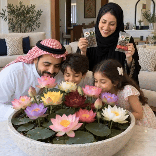 زهور اللوتس داخل منزل