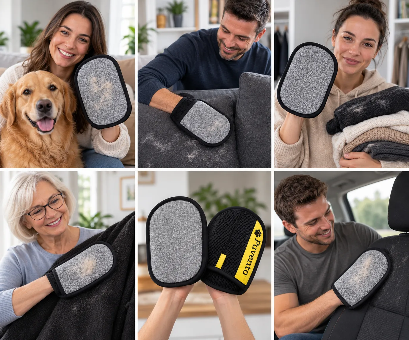 People using Furvento for pet hair and lint on everyday fabrics