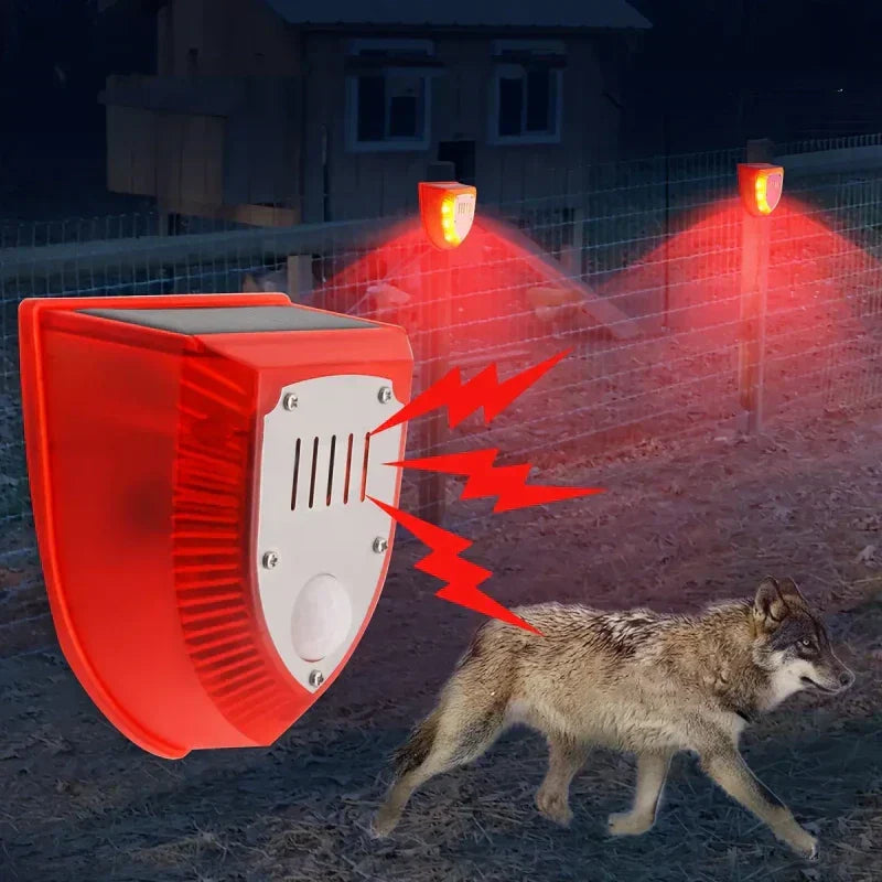 Loud 129db Solar Alarm Sensor Dog Barking Home Outdoor Security Siren