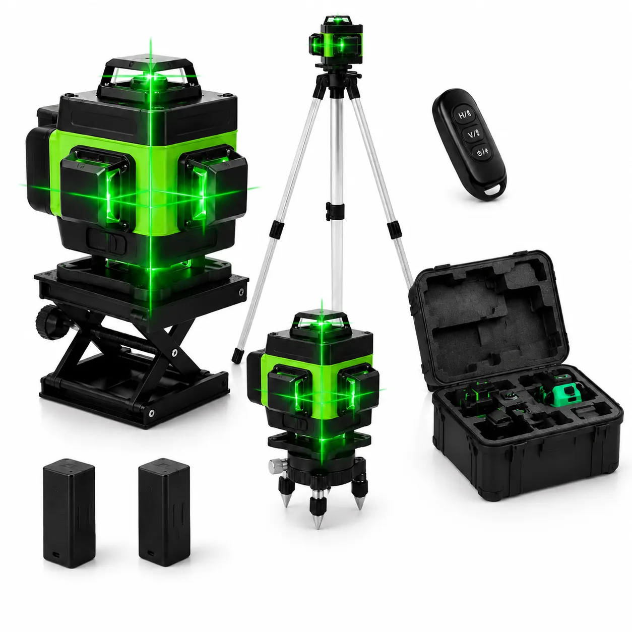 16-line 4D green laser level with tripod