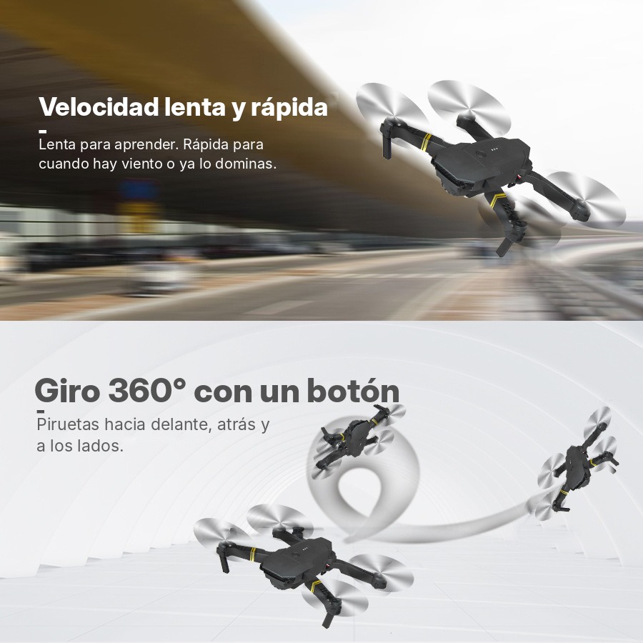Velocidad lenta y rápida y giro de 360 grados