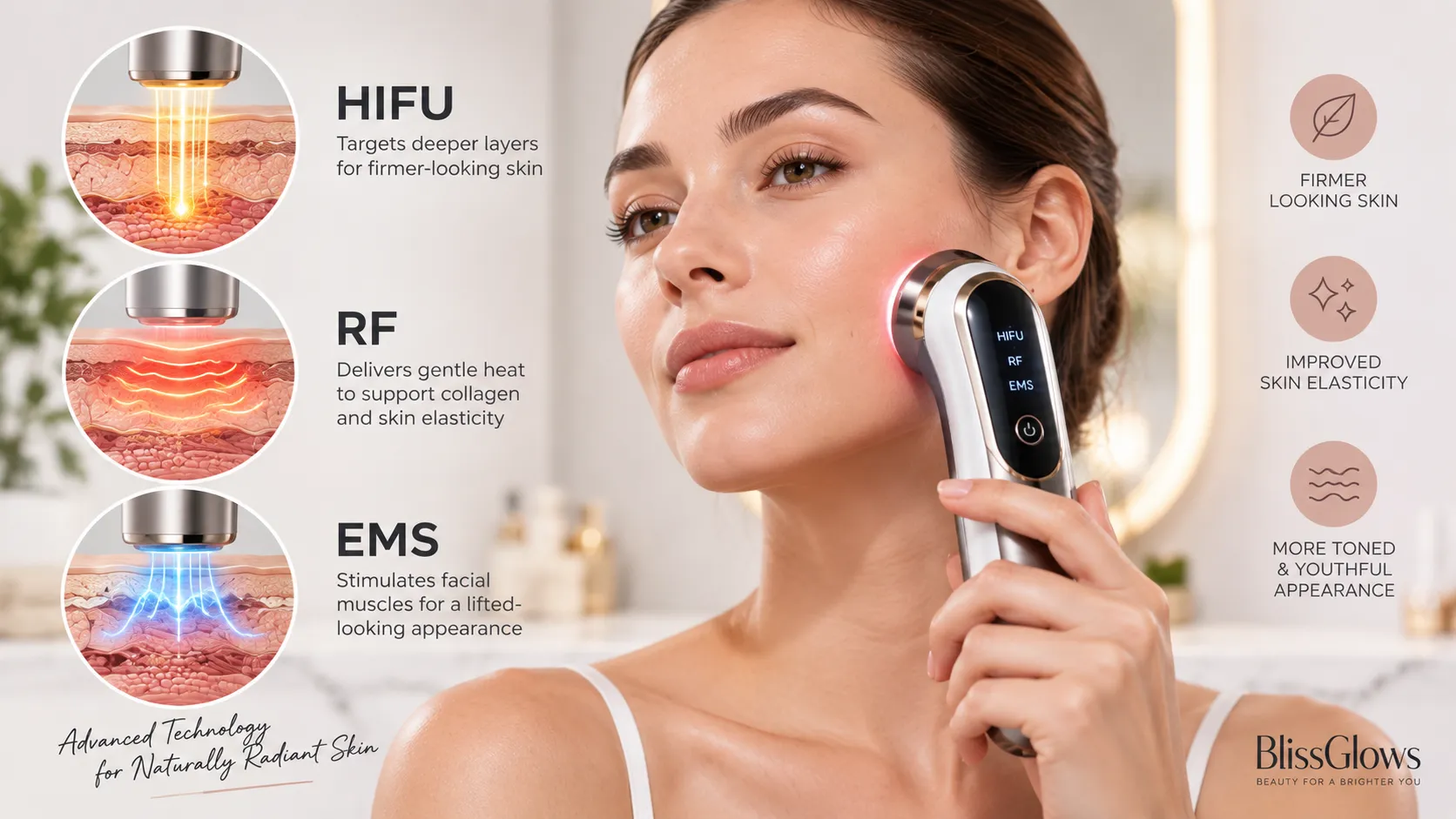 HIFU vs RF vs EMS facial devices comparison