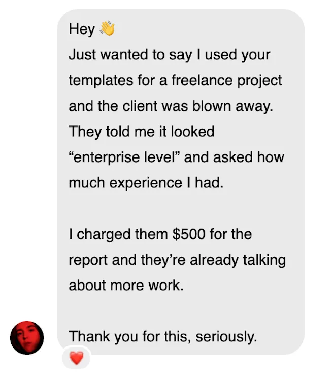Customer Instagram feedback about the Power BI templates