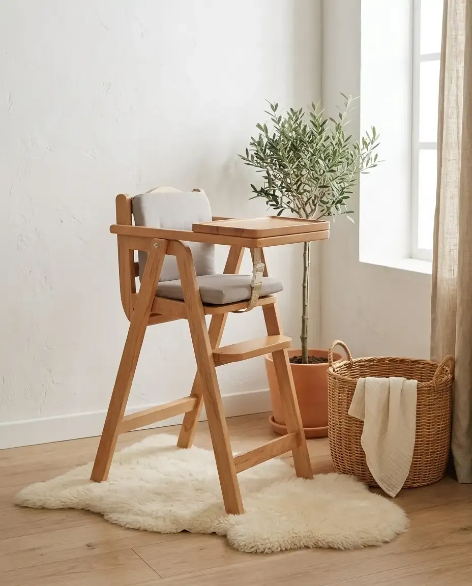 Chaise haute Nidou en bois massif