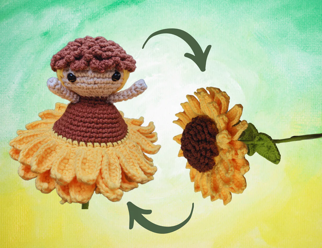 Sunflower Reversible Amigurumi Crochet Pattern