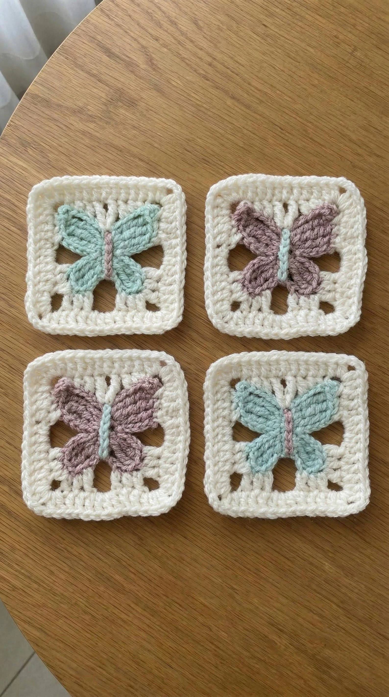Butterfly granny square crochet project