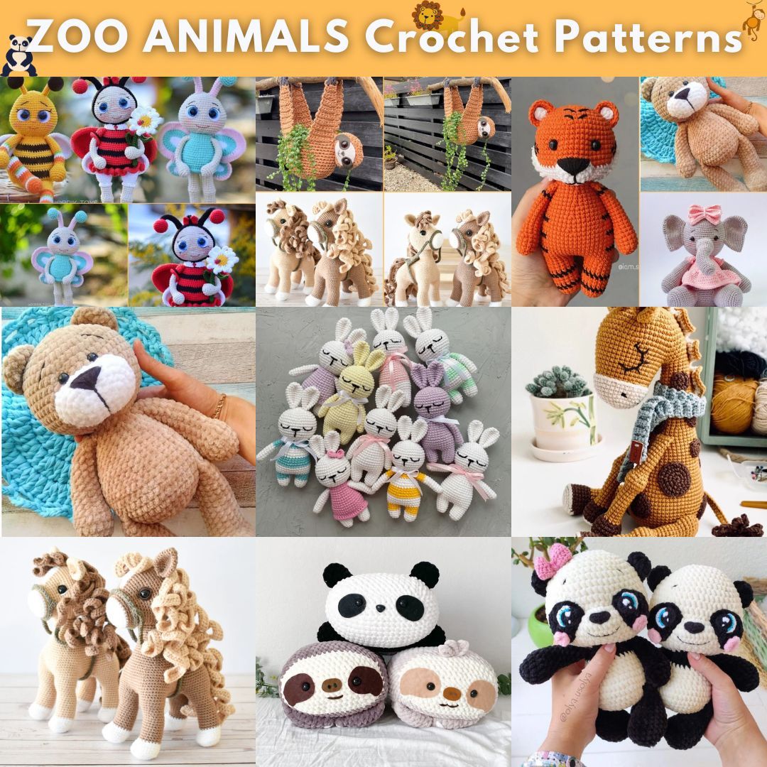 Modèles de crochet animaux du zoo