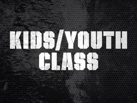 Kids/youth class logo for a private boxing gym in Dubai, with personal training on a black background.