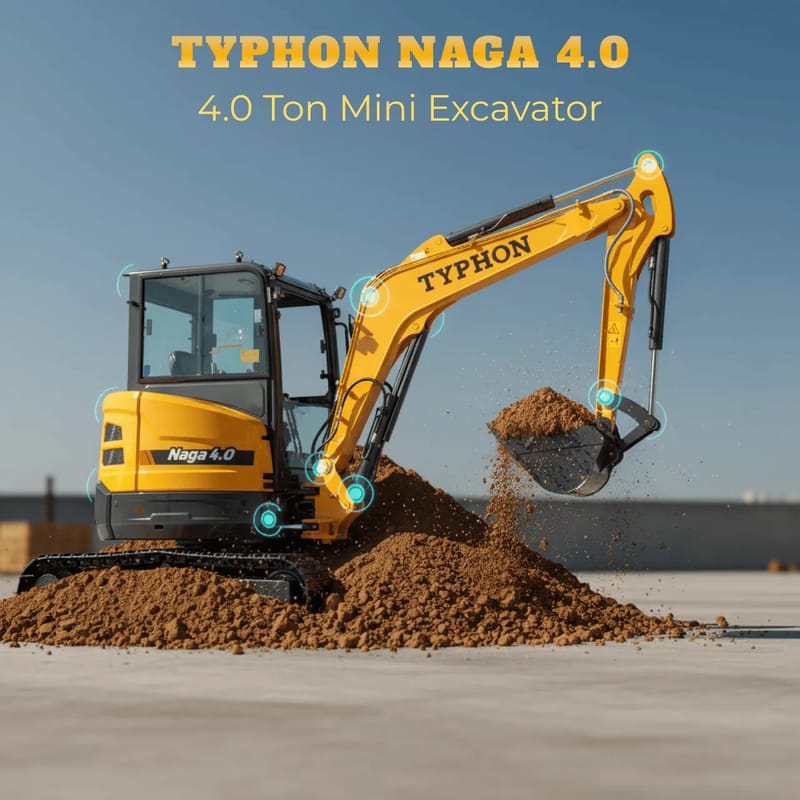 Typhon Naga 4.0 four ton mini excavator with cabin