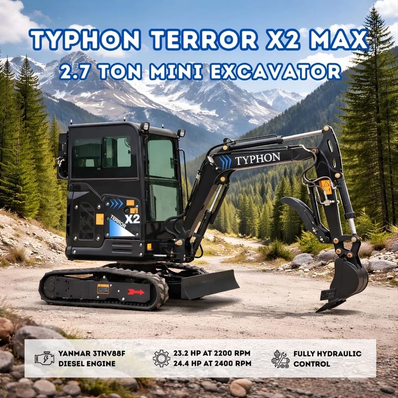 Typhon Terror X2 Max 2.7 ton mini excavator